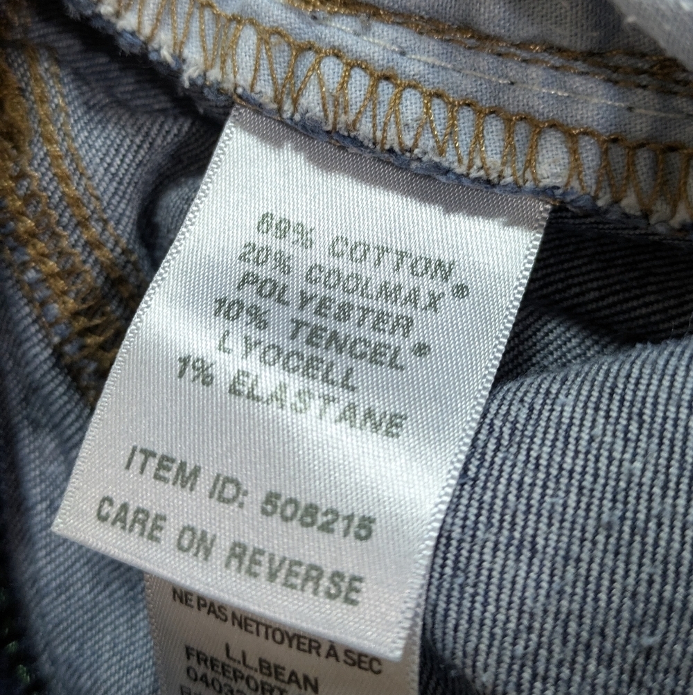L.L Bean Women's Flex Straight Leg Favorite Fit Jeans Size 12 Petites Blue EUC - Picture 11 of 15